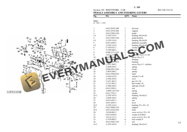 Lamborghini C. 105 Tractor Parts Catalog PDF 6 Lamborghini C. 105 Tractor Parts Catalog PDF - Image 4