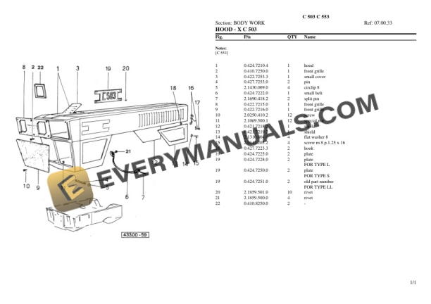 Lamborghini C 503 C 553 Tractor Parts Catalog PDF-4