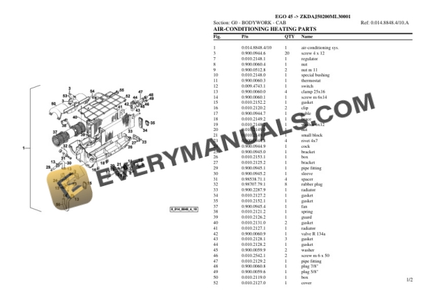 Lamborghini EGO 45 (ZKDAJ50200ML30001) Tractor Parts Catalog PDF 6 Lamborghini EGO 45 (ZKDAJ50200ML30001) Tractor Parts Catalog PDF - Image 4