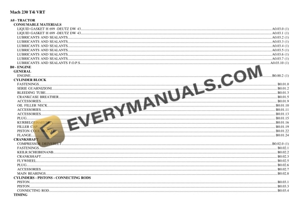 Lamborghini Mach 230 T4i VRT Tractor Parts Catalog PDF 1 lamborghini mach 230 t4i vrt tractor parts catalog pdf 1