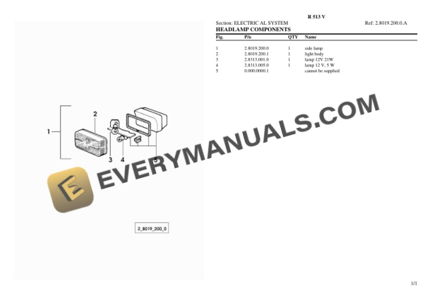 Lamborghini R 513 V Tractor Parts Catalog PDF-5