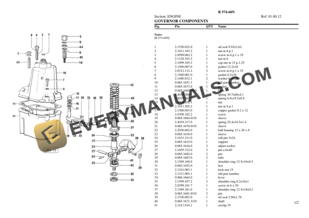 Lamborghini R 574-60N Tractor Parts Catalog PDF-2