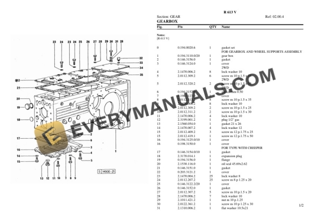 Lamborghini R 613 V Tractor Parts Catalog PDF 5 Lamborghini R 613 V Tractor Parts Catalog PDF-3