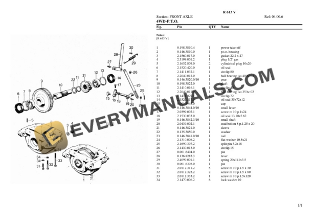 Lamborghini R 613 V Tractor Parts Catalog PDF 6 Lamborghini R 613 V Tractor Parts Catalog PDF-4