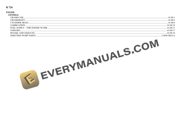 Lamborghini R 724 Tractor Parts Catalog PDF