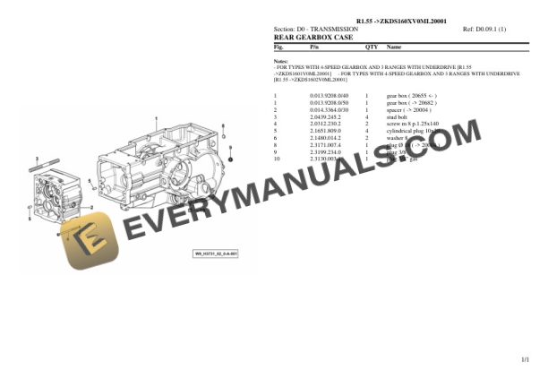 Lamborghini R1.55 (ZKDS160XV0ML20001) Tractor Parts Catalog PDF 4 Lamborghini R1.55 (ZKDS160XV0ML20001) Tractor Parts Catalog PDF - Image 2