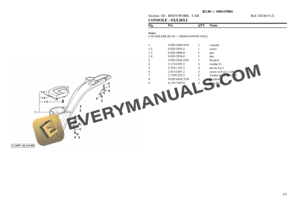 Lamborghini R2.80 (1001 15001) Tractor Parts Catalog PDF 5 Lamborghini R2.80 (1001 15001) Tractor Parts Catalog PDF - Image 3