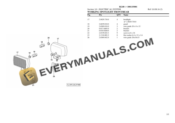 Lamborghini R2.80 (1001 15001) Tractor Parts Catalog PDF 7 Lamborghini R2.80 (1001 15001) Tractor Parts Catalog PDF - Image 5
