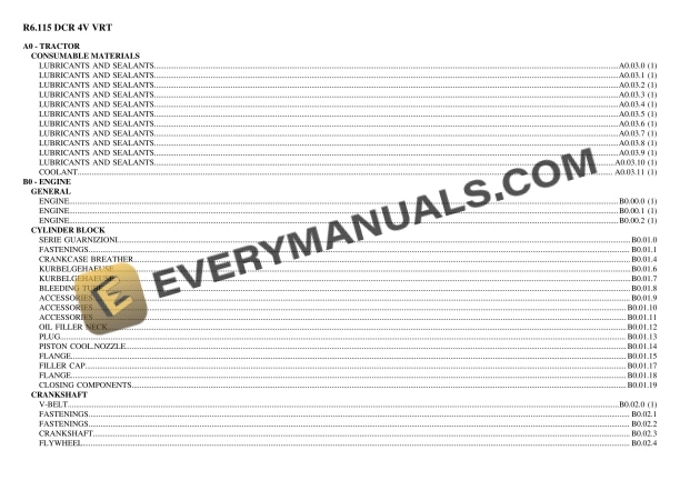 lamborghini r6115 dcr 4v vrt tractor parts catalog pdf 1
