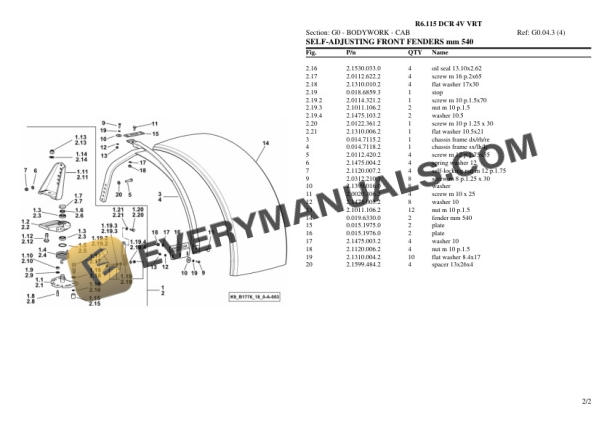 Lamborghini R6.115 DCR 4V VRT Tractor Parts Catalog PDF 5 Lamborghini R6.115 DCR 4V VRT Tractor Parts Catalog PDF - Image 3