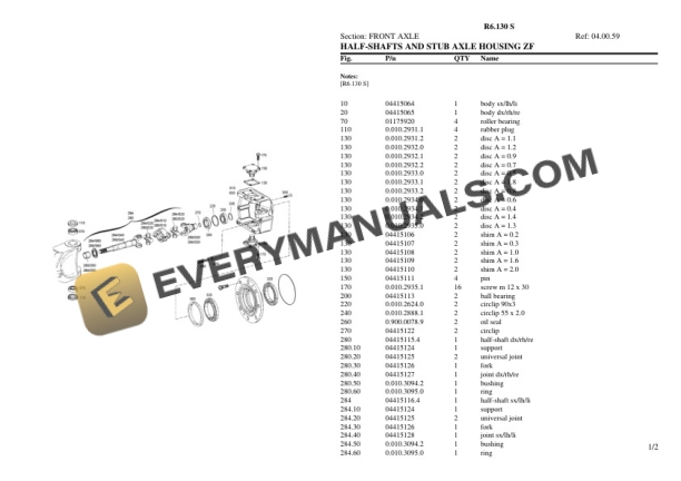 Lamborghini R6.130 S Tractor Parts Catalog PDF-5