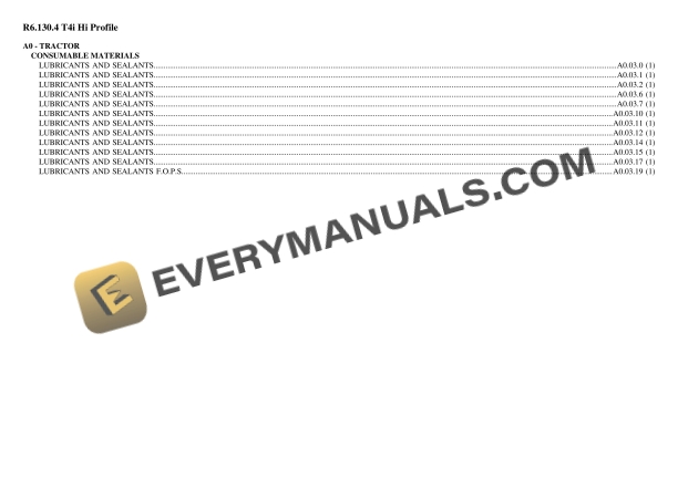 Lamborghini R6.130.4 T4i Hi Profile Tractor Parts Catalog PDF