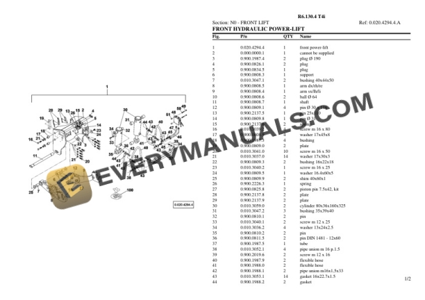 Lamborghini R6.130.4 T4i Tractor Parts Catalog PDF 7 Lamborghini R6.130.4 T4i Tractor Parts Catalog PDF - Image 5