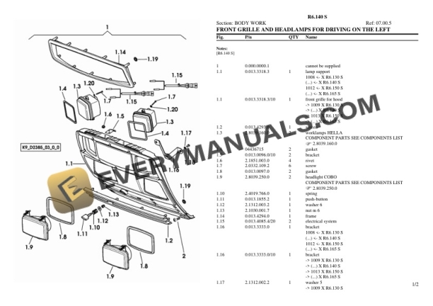 Lamborghini R6.140 S Tractor Parts Catalog PDF-2