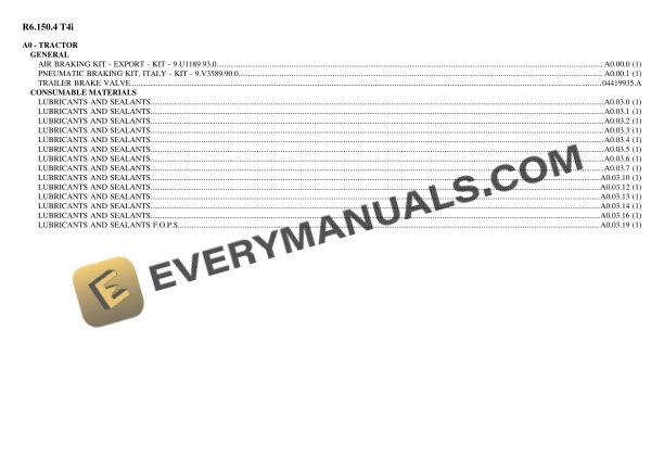 Lamborghini R6.150.4 T4i Tractor Parts Catalog PDF