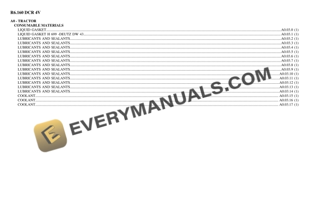 Lamborghini R6.160 DCR 4V Tractor Parts Catalog PDF