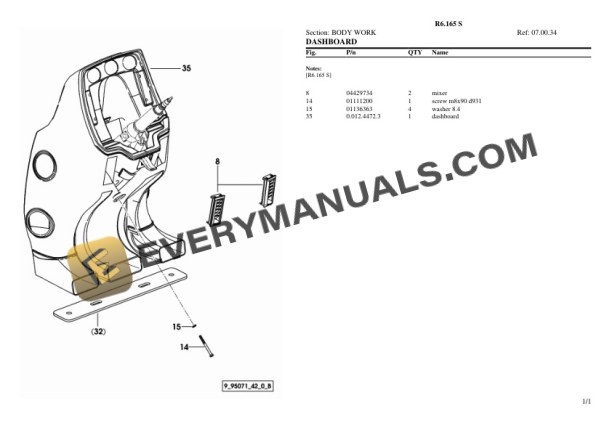 Lamborghini R6.165 S Tractor Parts Catalog PDF-2