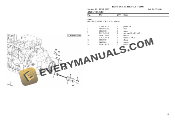 Lamborghini R6.175 DCR HI-PROFILE (20001) Tractor Parts Catalog PDF 7 Lamborghini R6.175 DCR HI-PROFILE (20001) Tractor Parts Catalog PDF - Image 5
