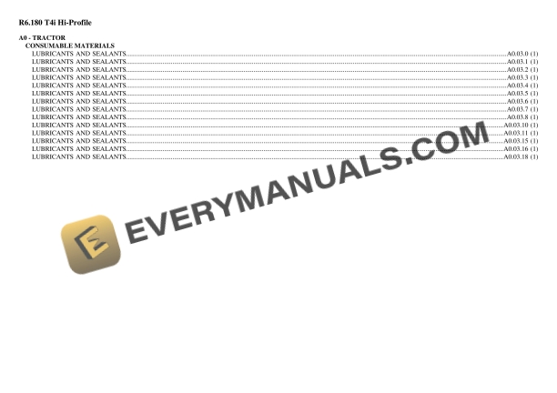 Lamborghini R6.180 T4i Hi-Profile Tractor Parts Catalog PDF