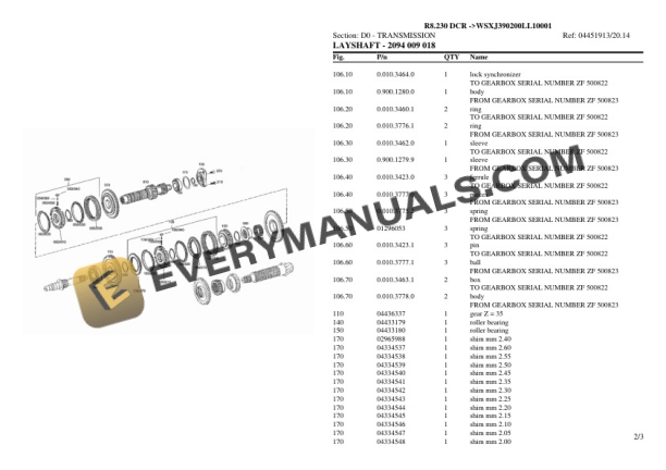 Lamborghini R8.230 DCR (WSXJ390200LL10001) Tractor Parts Catalog PDF 4 Lamborghini R8.230 DCR (WSXJ390200LL10001) Tractor Parts Catalog PDF - Image 2