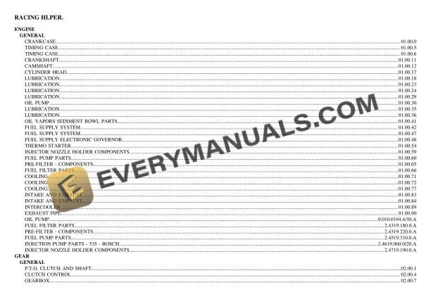 lamborghini racing hiper tractor parts catalog pdf 1