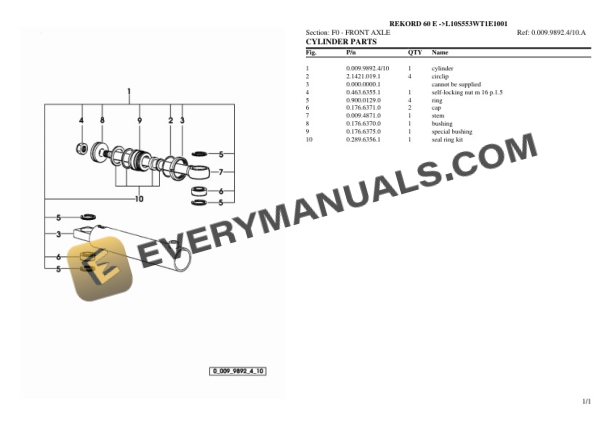 Lamborghini REKORD 60 E (L10S553WT1E1001) Tractor Parts Catalog PDF 5 Lamborghini REKORD 60 E (L10S553WT1E1001) Tractor Parts Catalog PDF - Image 3