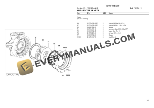 Lamborghini RF 90 TARGET Tractor Parts Catalog PDF 5 Lamborghini RF 90 TARGET Tractor Parts Catalog PDF - Image 3