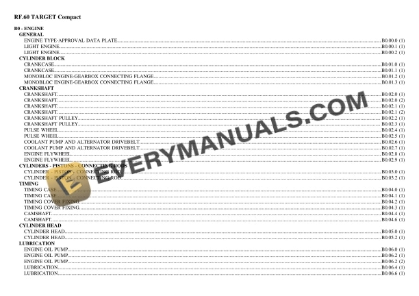 Lamborghini RF.60 TARGET Compact Tractor Parts Catalog PDF 2 lamborghini rf60 target compact tractor parts catalog pdf 1