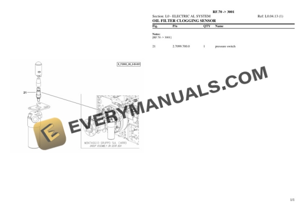 Lamborghini RF.70 (3001) Tractor Parts Catalog PDF 7 Lamborghini RF.70 (3001) Tractor Parts Catalog PDF - Image 5