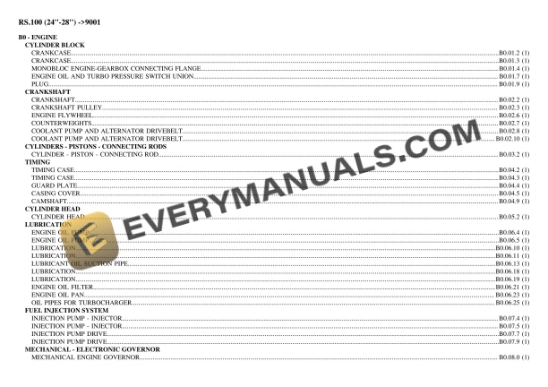 lamborghini rs100 24 28 9001 tractor parts catalog pdf 1