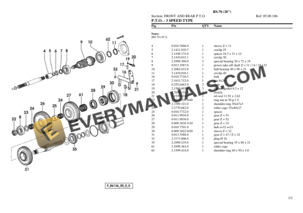 Lamborghini RS.70 (20'') Tractor Parts Catalog PDF 5 Lamborghini RS.70 (20'') Tractor Parts Catalog PDF - Image 3