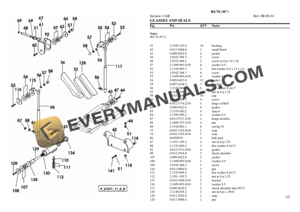 Lamborghini RS.70 (20'') Tractor Parts Catalog PDF 7 Lamborghini RS.70 (20'') Tractor Parts Catalog PDF - Image 5