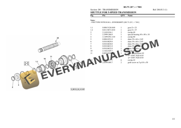 Lamborghini RS.75 (20'') (7001) Tractor Parts Catalog PDF 4 Lamborghini RS.75 (20'') (7001) Tractor Parts Catalog PDF - Image 2
