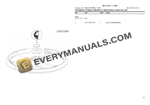 Lamborghini RS.75 (20'') (7001) Tractor Parts Catalog PDF 5 Lamborghini RS.75 (20'') (7001) Tractor Parts Catalog PDF - Image 3