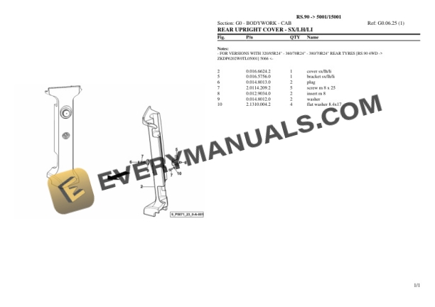 Lamborghini RS.90 (5001 15001) Tractor Parts Catalog PDF 5 Lamborghini RS.90 (5001 15001) Tractor Parts Catalog PDF - Image 3