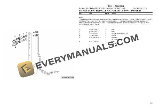 Lamborghini RS.90 (5001 15001) Tractor Parts Catalog PDF 6 Lamborghini RS.90 (5001 15001) Tractor Parts Catalog PDF - Image 4