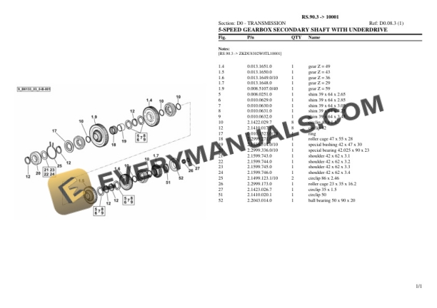 Lamborghini RS.90.3 (10001) Tractor Parts Catalog PDF 4 Lamborghini RS.90.3 (10001) Tractor Parts Catalog PDF - Image 2