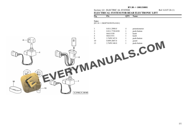 Lamborghini RV.80 (1001 10001) Tractor Parts Catalog PDF 7 Lamborghini RV.80 (1001 10001) Tractor Parts Catalog PDF - Image 5