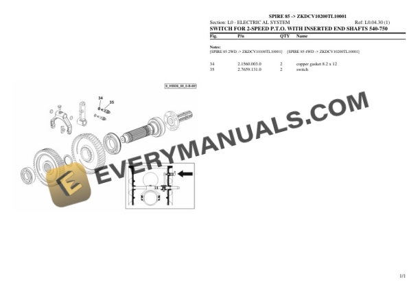 Lamborghini SPIRE 85 (ZKDCV10200TL10001) Tractor Parts Catalog PDF 7 Lamborghini SPIRE 85 (ZKDCV10200TL10001) Tractor Parts Catalog PDF - Image 5