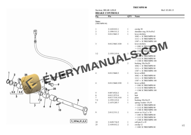 Lamborghini TRIUMPH 80 Tractor Parts Catalog PDF 5 Lamborghini TRIUMPH 80 Tractor Parts Catalog PDF-3
