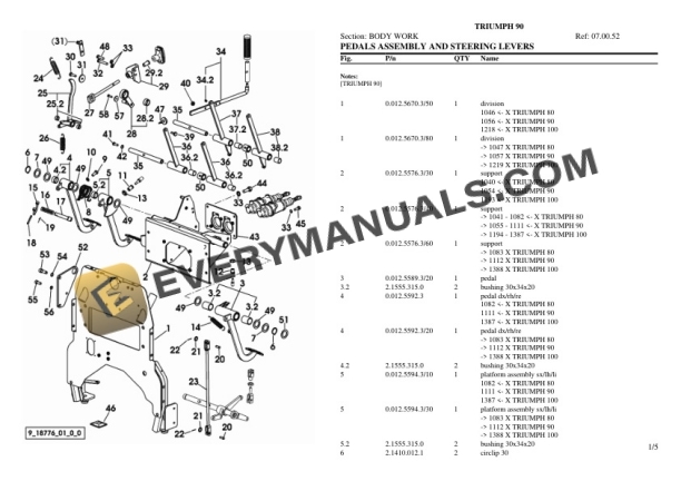 Lamborghini TRIUMPH 90 Tractor Parts Catalog PDF-4