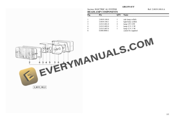 Same ARGON 65 F Tractor Parts Catalog PDF-5