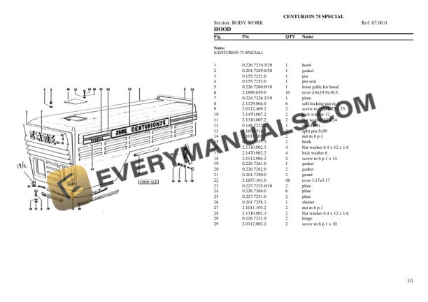 Same CENTURION 75 SPECIAL Tractor Parts Catalog PDF 6 Same CENTURION 75 SPECIAL Tractor Parts Catalog PDF-4