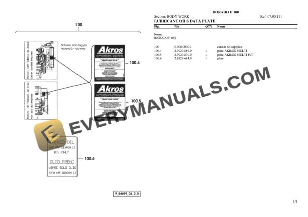 Same DORADO F 100 Tractor Parts Catalog PDF-4
