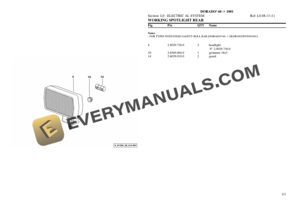 Same DORADO III 60 (1001) Tractor Parts Catalog PDF 7 Same DORADO III 60 (1001) Tractor Parts Catalog PDF - Image 5