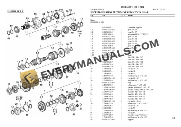 Same DORADO V 100 (3001) Tractor Parts Catalog PDF-2