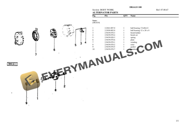 Same DRAGO 100 Tractor Parts Catalog PDF-5