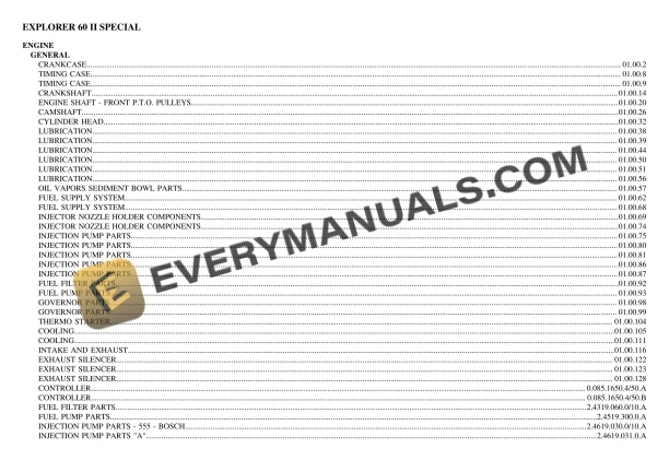Same EXPLORER 60 II SPECIAL Tractor Parts Catalog PDF 2 same explorer 60 ii special tractor parts catalog pdf 1