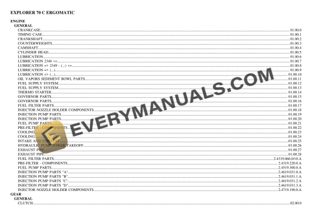 Same EXPLORER 70 C ERGOMATIC Tractor Parts Catalog PDF 2 same explorer 70 c ergomatic tractor parts catalog pdf 1