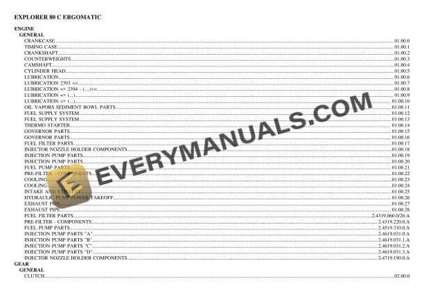 Same EXPLORER 80 C ERGOMATIC Tractor Parts Catalog PDF